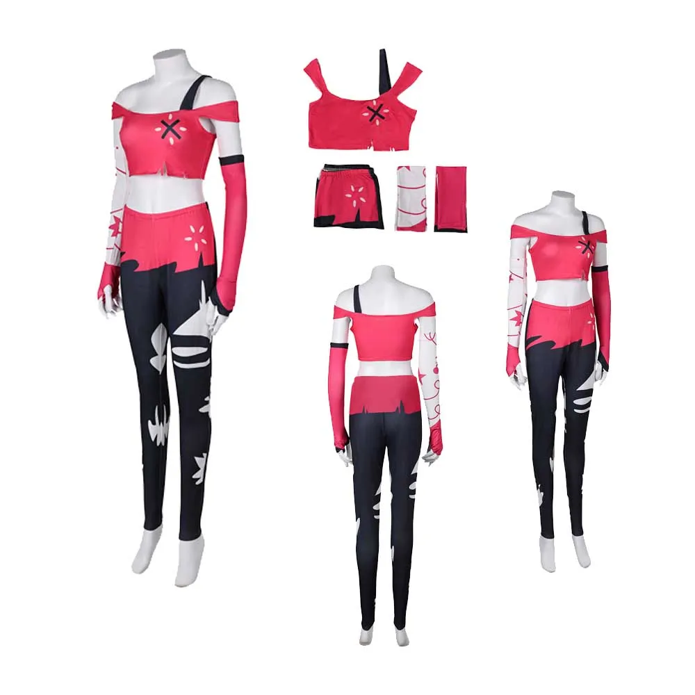 Костюм для косплея Cherri Bomb, фантазийный розовый костюм, женский костюм для взрослых из мультфильма «габин», брюки, наряды, костюм на Хэллоуин, Рождество, вечеринку