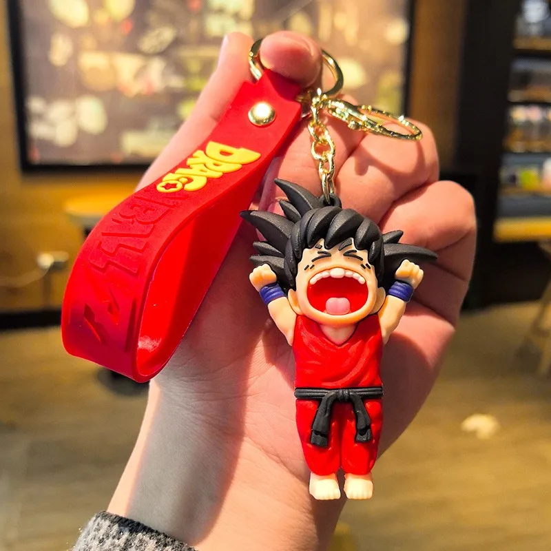 Dragon Ball Z Keychain Anime Super Saiyan Goku Figure Cute Keyring Bag Pendent Car Ornament Key Accessories Kids Toy Xmas Gifts - view 6