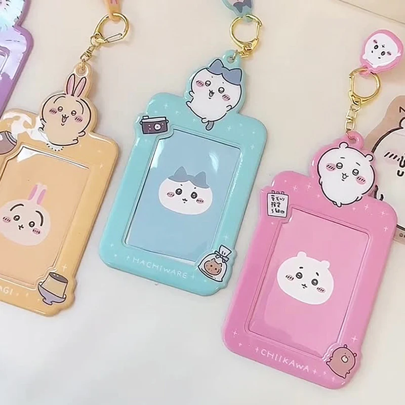 

Kawaii Card Case Anime Chiikawaed Usagi Student Meal Card Holder Hachiware ID Bus Card Cover Protector Photo Insert Slot Gift