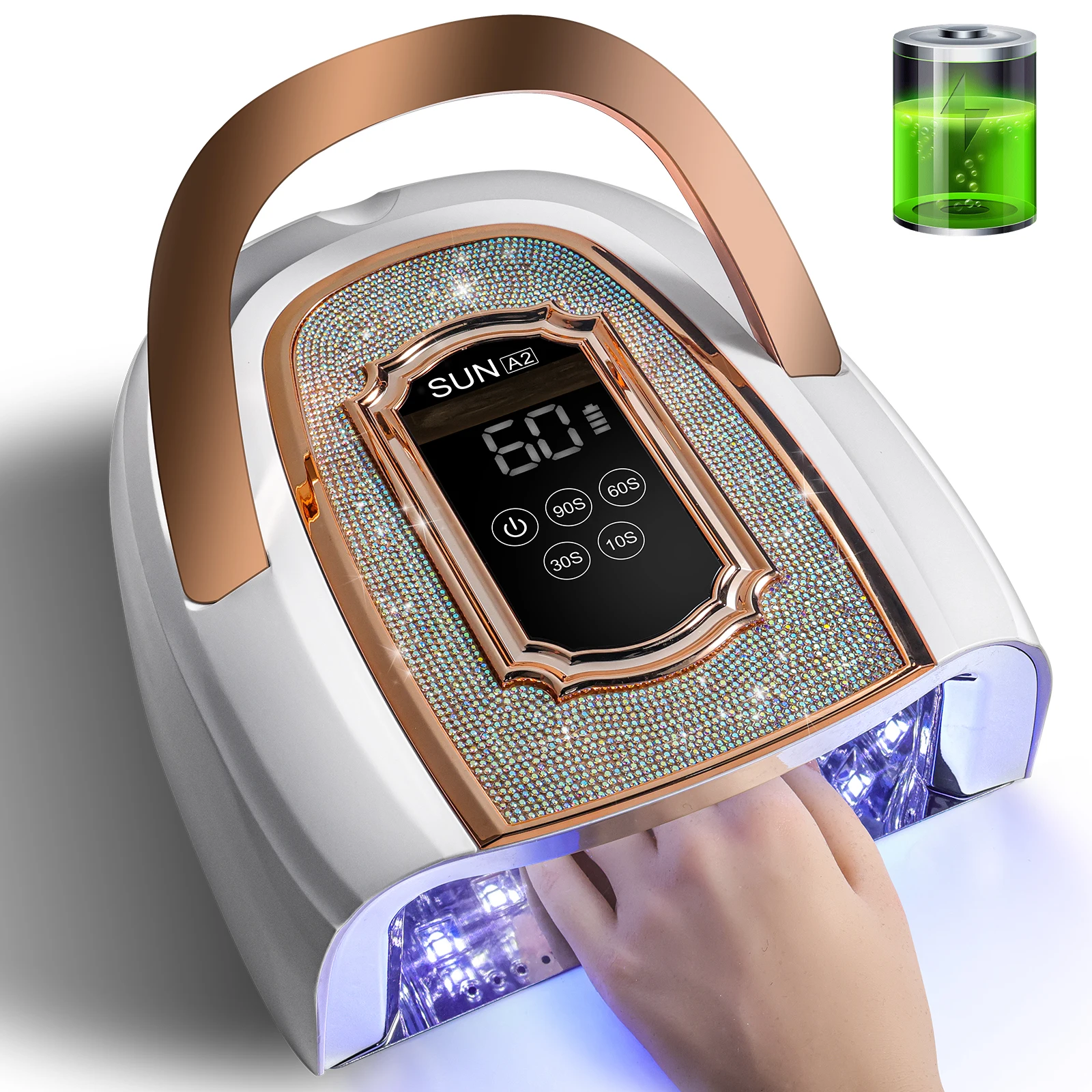 Lampe à ongles UV LED sans fil professionnelle pour ongles 42LEDS Rechargeable haute puissance vernis Gel durcissement lampe UV manucure équipement sec