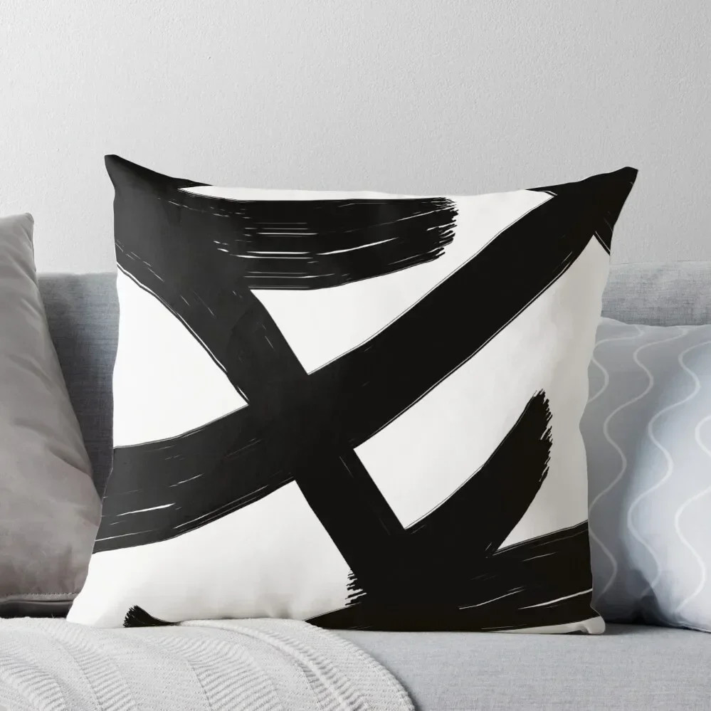 

Black & White Brush Strokes Throw Pillow Cushions For Decorative Sofa Luxury Cushion Cover Pillow