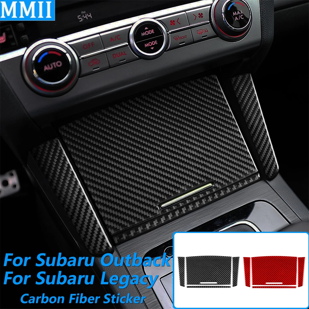 

Для Subaru Outback Legacy 2015-2017: накладка на панель центральной консоли из углеродного волокна для прикуривателя и отсека для хранения, автомобильный аксессуар-наклейка