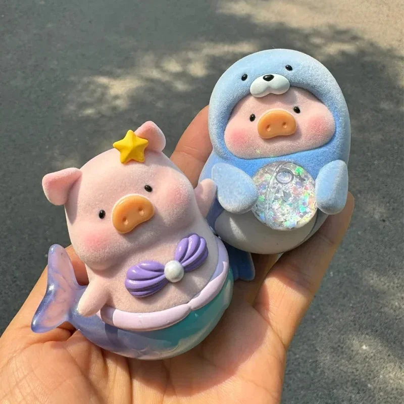 Lulu The Piggy Ocean Figure Lulu Pig Anime Figure sirena figura Kawaii Cartoon Doll sorpresa Box regali Car Desk Ornament Toys