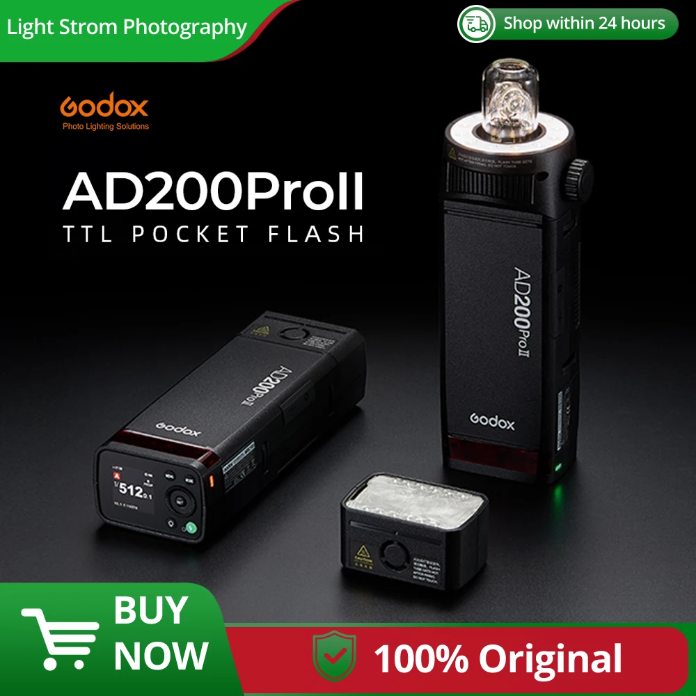 

Godox AD200ProII AD200Pro II TTL 2.4G Wireless Camera Pocket Flash Compatible with Nikon Canon Sony Fuji Olympus