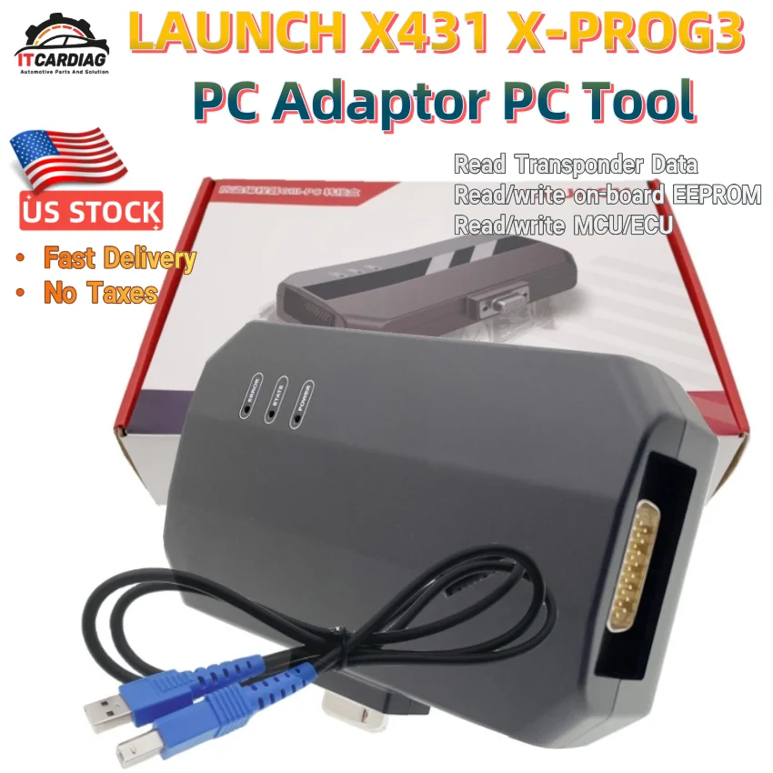 US STOCK LAUNCH X431 X-PROG3 PC Adaptor PC Tools Read/write on-board EEPROM Chip Data ECU Cloning Immobilizer work with XPROG3