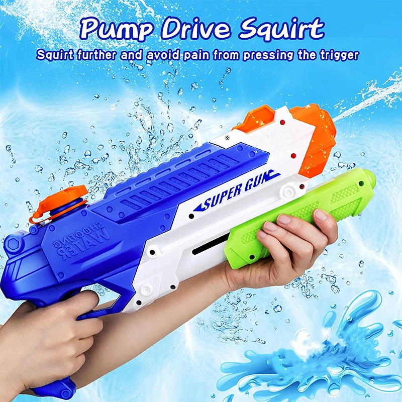 Water Gun Blue Water Guns for Kids,  Long Range High Capacity Squirt Guns Toy, Watergun for Swimming Pool Beach Sand Play Gifts