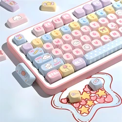 MOA 키캡 PBT 귀여운 캔디 베어 131 키, 소형 풀 세트, 60 64 84 98/108 게임용 기계식 키보드, MX 스위치