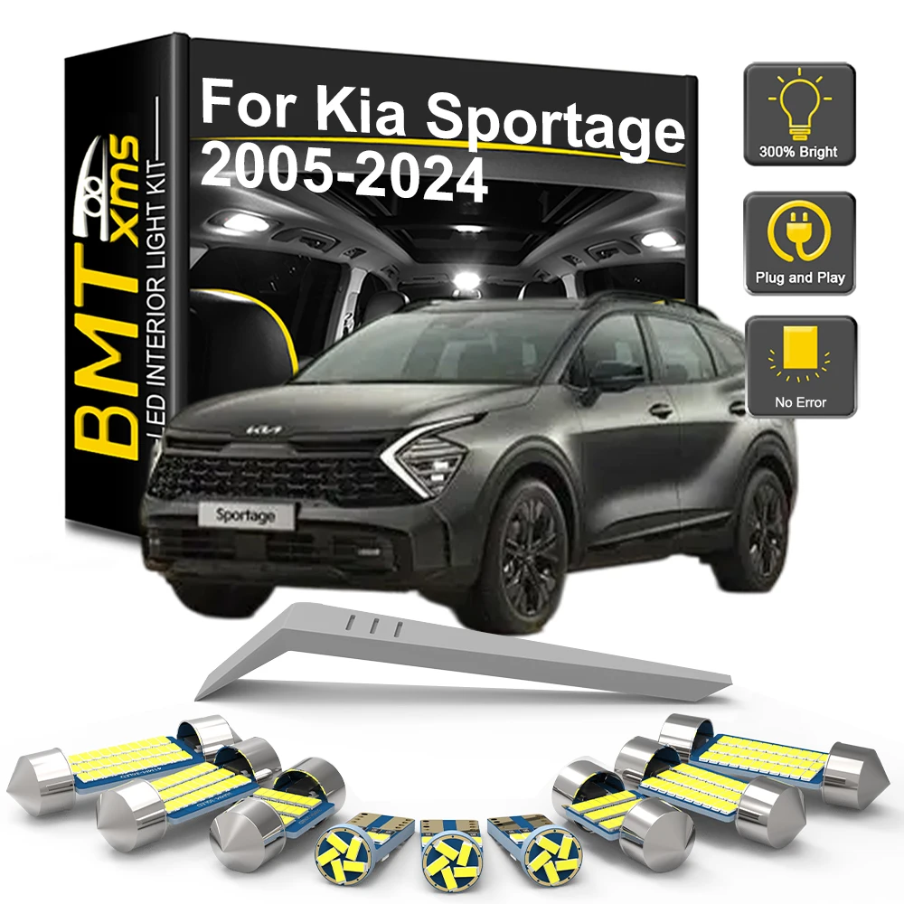 For Kia Sportage 2 3 4 5 2005- 2019 2020 2021 2022 2023 2024, Car Parts LED Interior Map Reading License Plate Light Bulb Kit