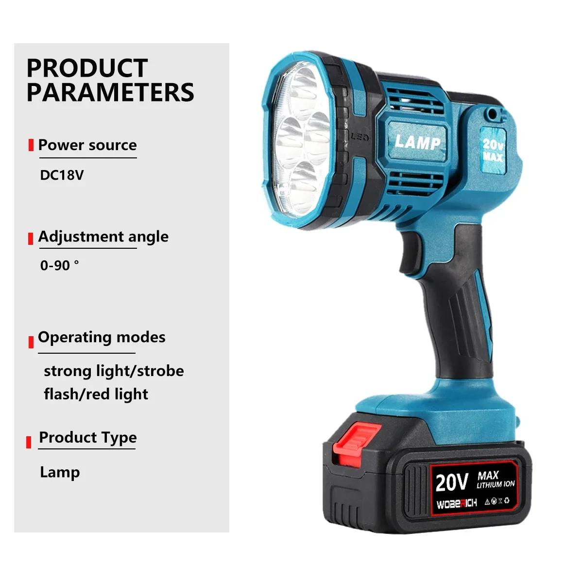 Linterna LED inalámbrica de 18V, luz de trabajo, linterna para lámpara LED Makita, foco de iluminación de emergencia para exteriores USB para Makita