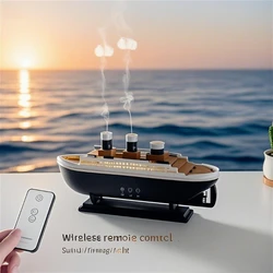 Titanic Ship Model Air Humidifier 250ml Essential Oil DiffuserJellyfish Smoke Ring Spray Aroma Diffuser Night Light for Home