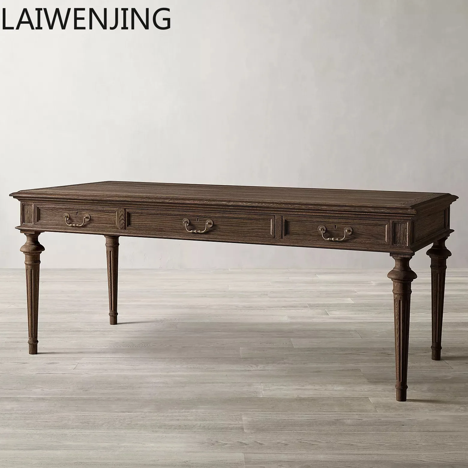 

MJY American retro solid wood writing desk computer desk home study table