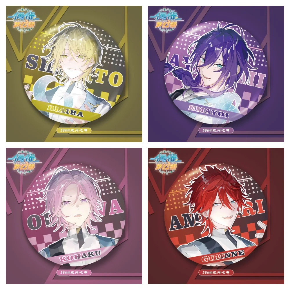 Ensemble Stars Anime Figures SHIRATORI AIRA Oukawa Kohaku Metal Badge Character Ayase Mayoi Fashion Decor Pins Birthday Gift