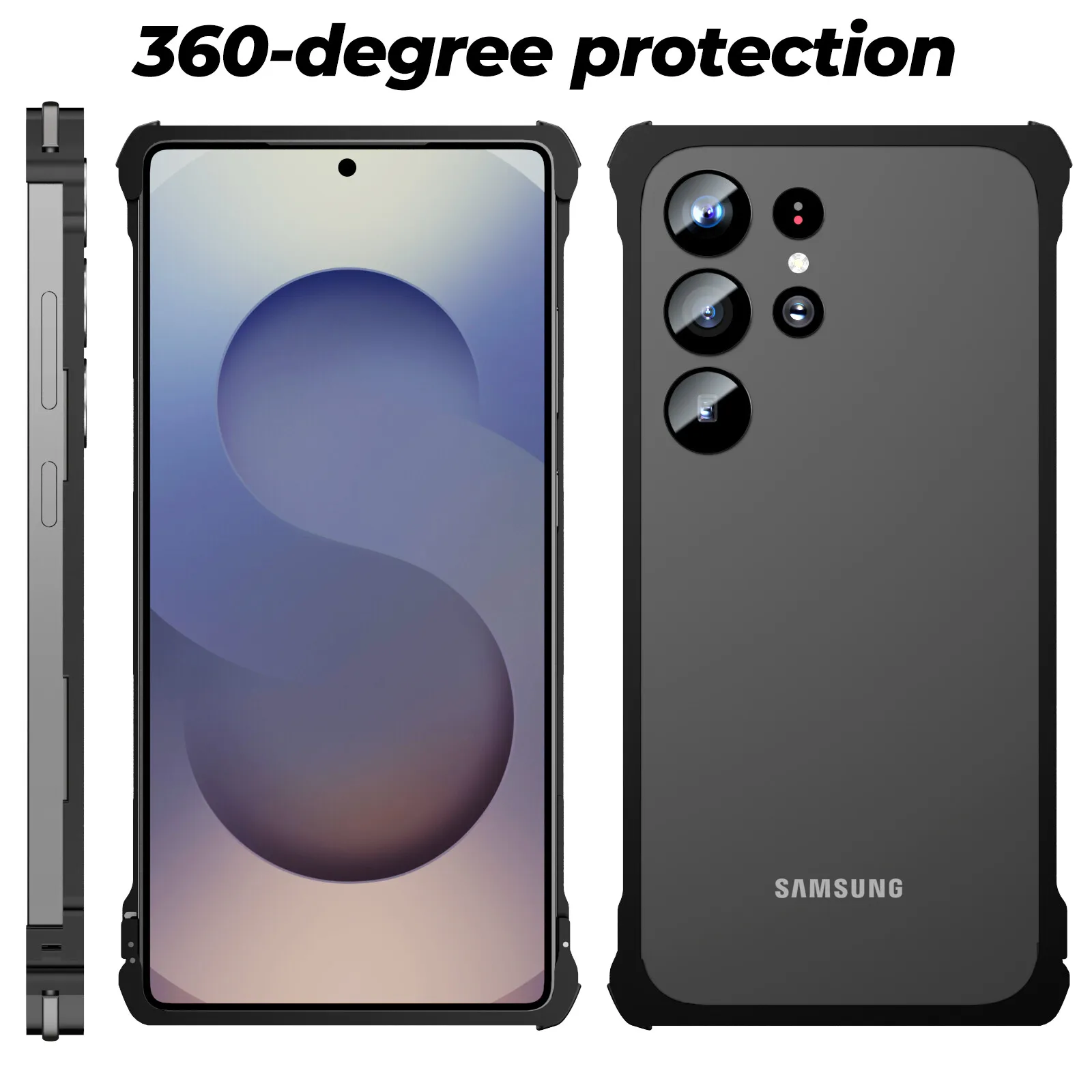 Metalowe etui ochronne klasy wojskowej do Samsung Galaxy S25 Edge S24 S23 S22 S26 Ultra, aluminiowa ramka, twarda, odporna na wstrząsy obudowa. — zdjęcie produktu 2