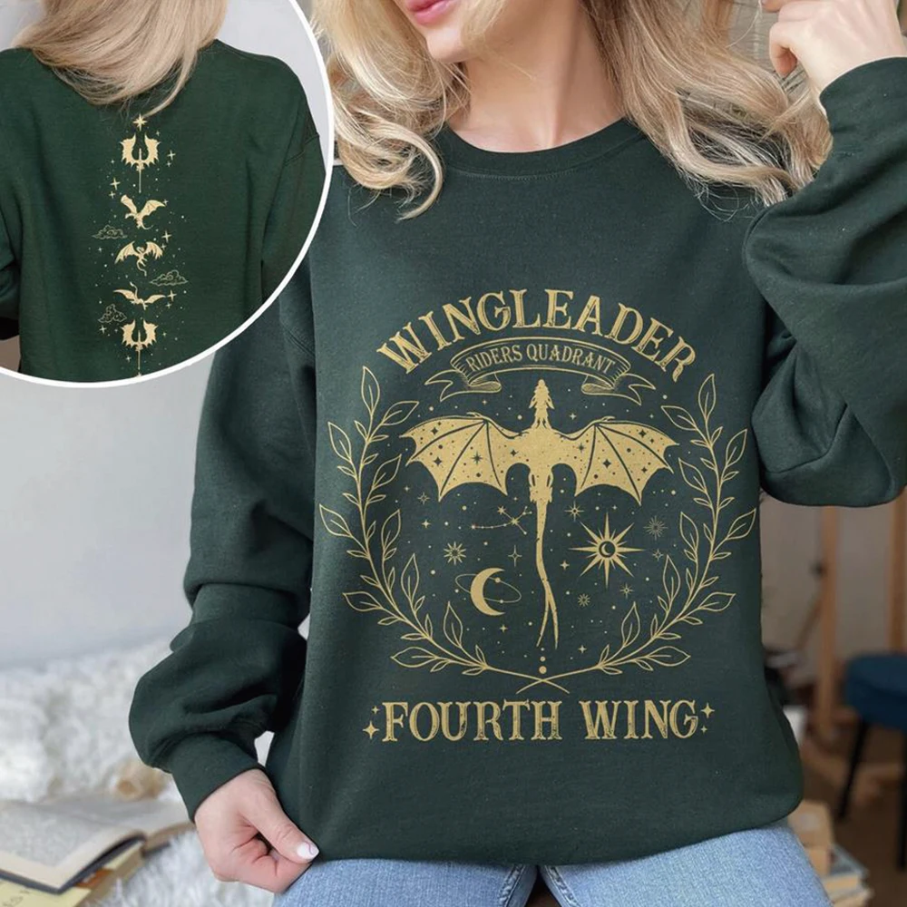 

Fourth Wing 2 Side Sweatshirt Riders Quadrant Hoodie Basgiath War College Pullover Dragon Rider Shirt Rebecca Yoros Sweatshirts