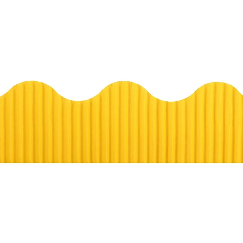 4 Rolls Bulletin Board Borders Scalloped Border Decoration Background Paper For Decorative Borders (Yellow And Blue)