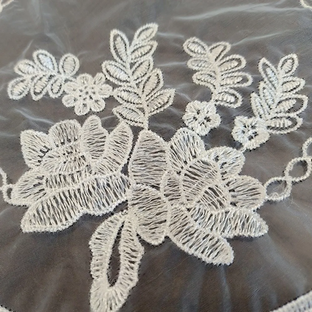 Lace Embroidery Table Cloth Tray Mat European Round Embroidered Lace Placemat Transparent White Coffee Coaster Wedding Banquet