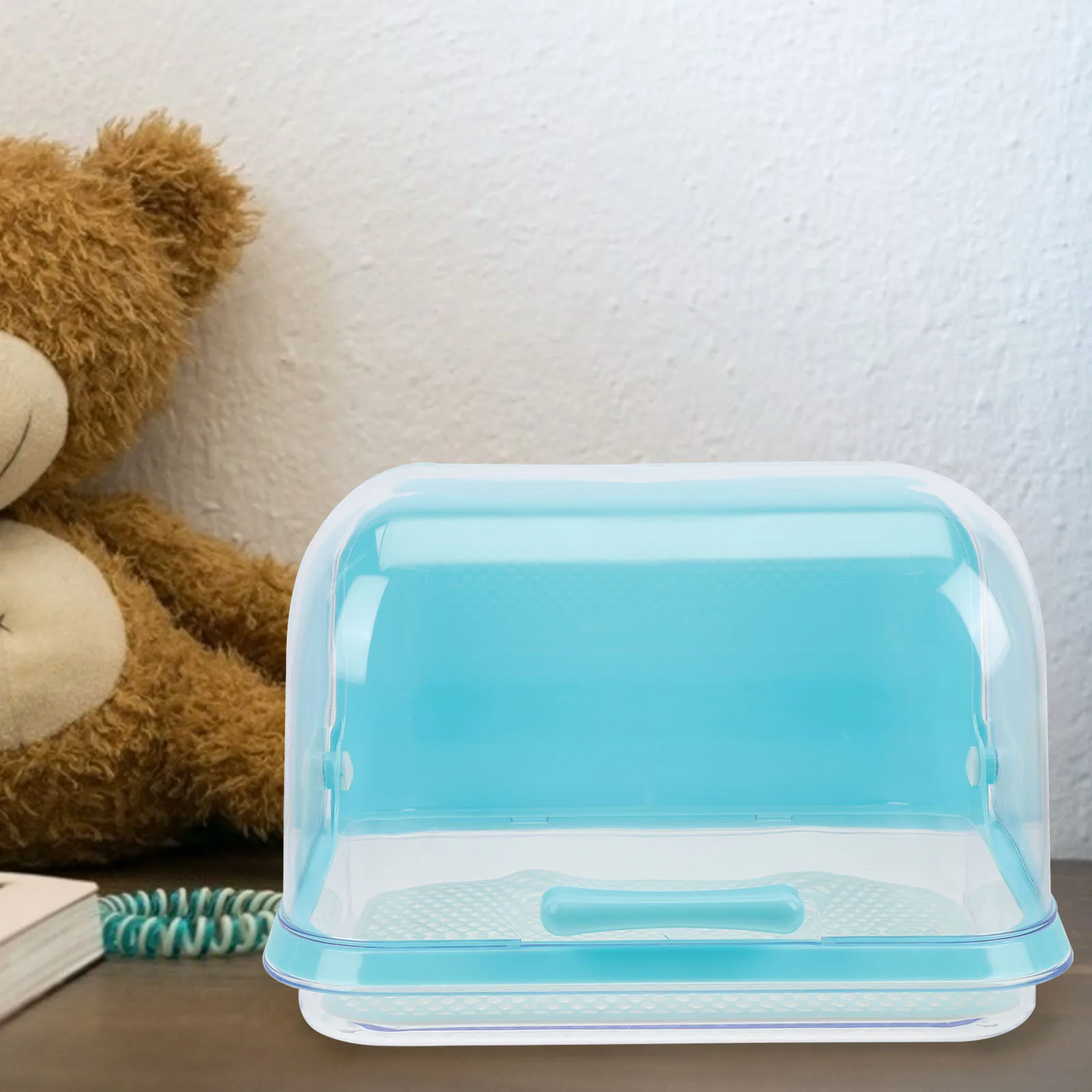 

Blue Baby Bottle Storage Container Drying Box Nursery Organizer Nursing Bottle Holder Anti-Dust Compact Design