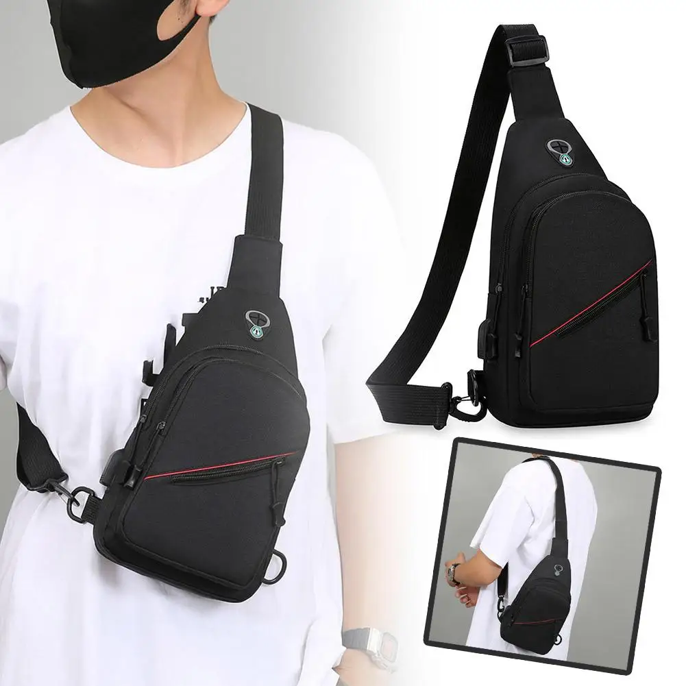 

Multifunctional chest bag Portable Men's crossbody waterproof Adjustable Shoulder Strap Leisure Small Chest Bag