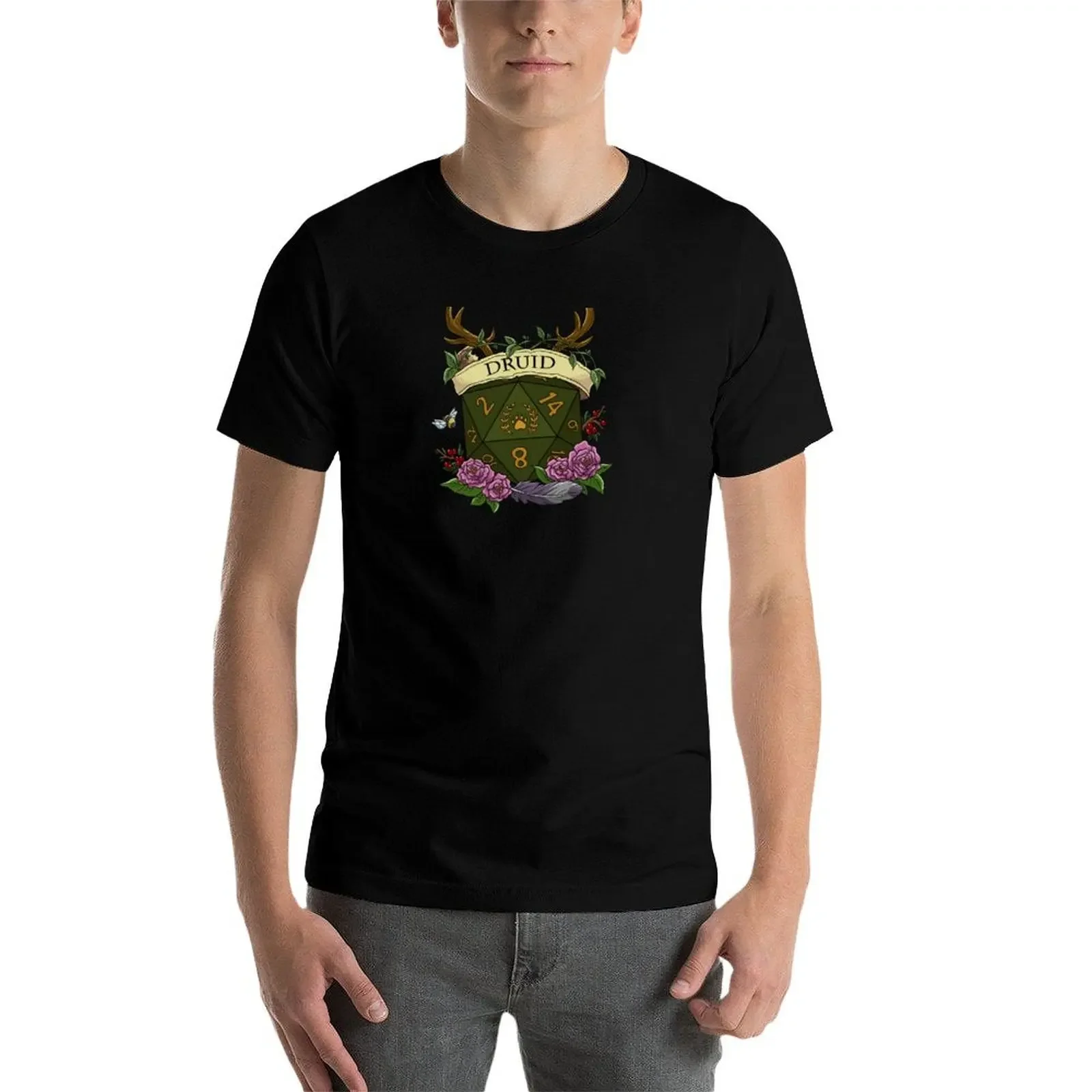 Camiseta Dice Druid personalizada ropa hippie tallas grandes camisetas gráficas para hombre