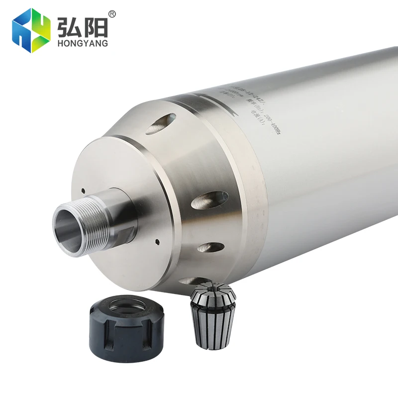 CNC 4.5kw ER20 Water Cooling Spindle 220V 380V D=100mm Bluestone Marble Processing Spindle For CNC Router Stone Carving