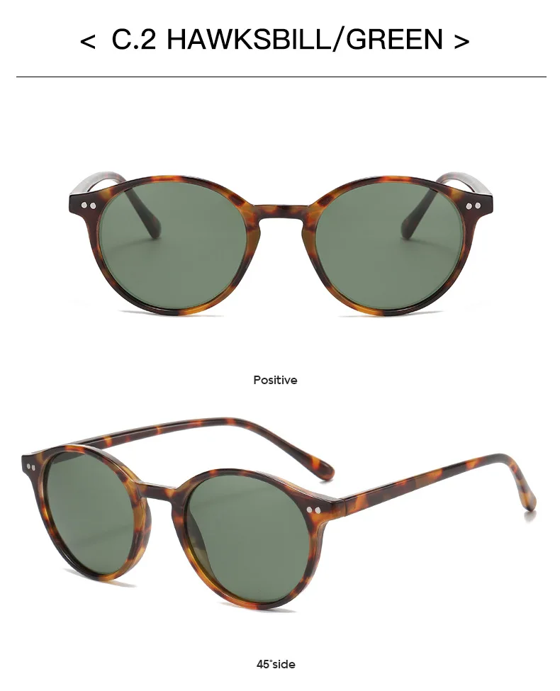 Retro runde polarisierte Sonnenbrille Männer Frauen klassische Leoparden rahmen Sonnenbrille Mode schwarz fahren männliche weibliche Brille uv400 – Detail 11