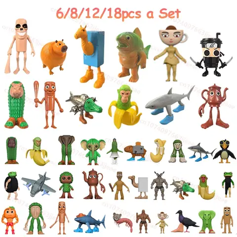 Italian Brainrot Tung Sahur Figure Toy Tralalero Tralala Figures Bombardino Crocodilo Shimpanzini Bananini Model Decor Doll Gift