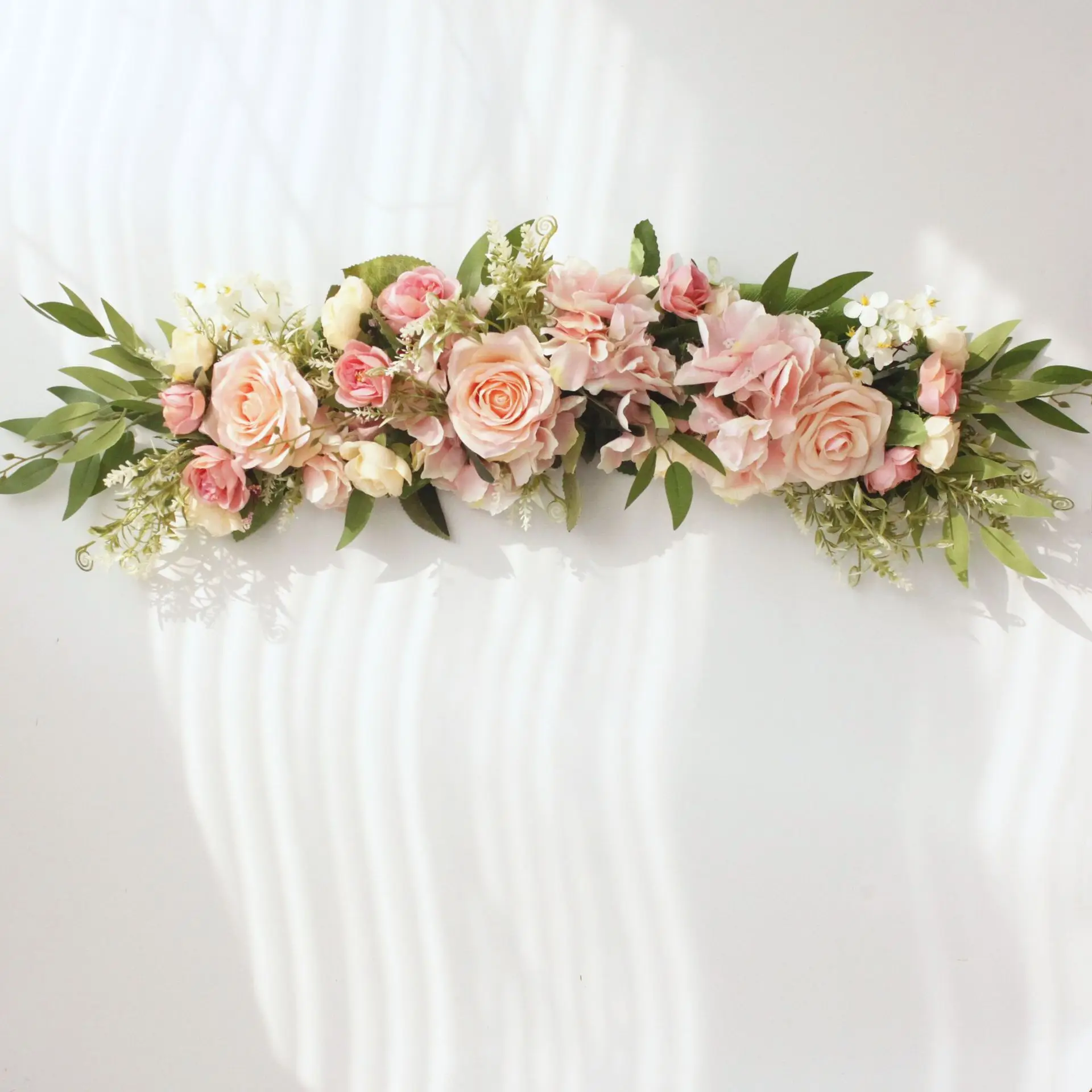 

Custom Wedding Background Arch Decoration, Artificial Rose Row Flower Arrangement Guide, DIY Stage Party Decoration