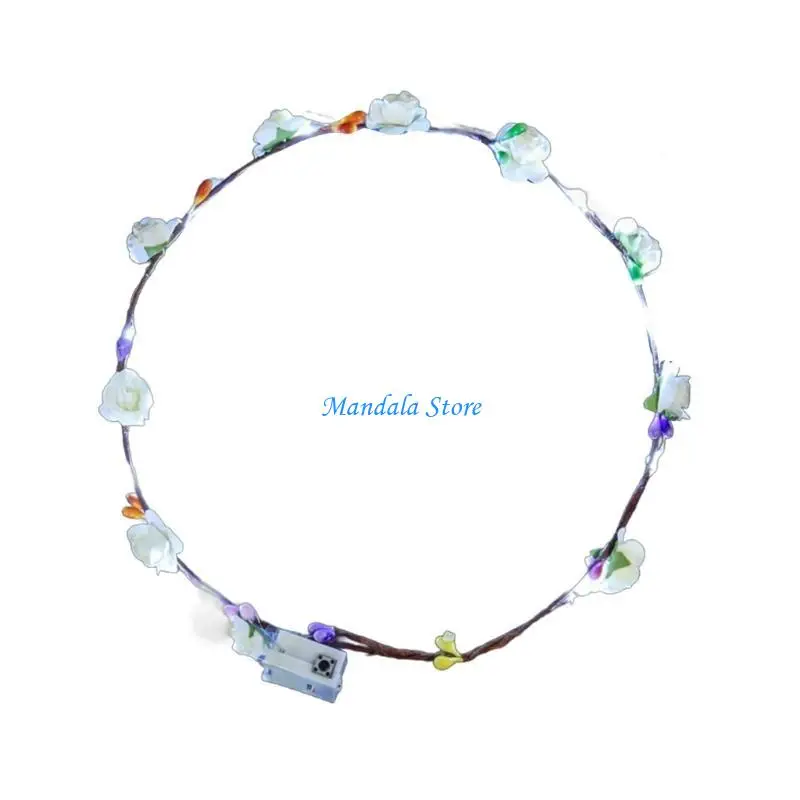 

U2JC 10pcs Unique Flower Wreath Headbands Hair Ornament For Nightclubs And Birthdays