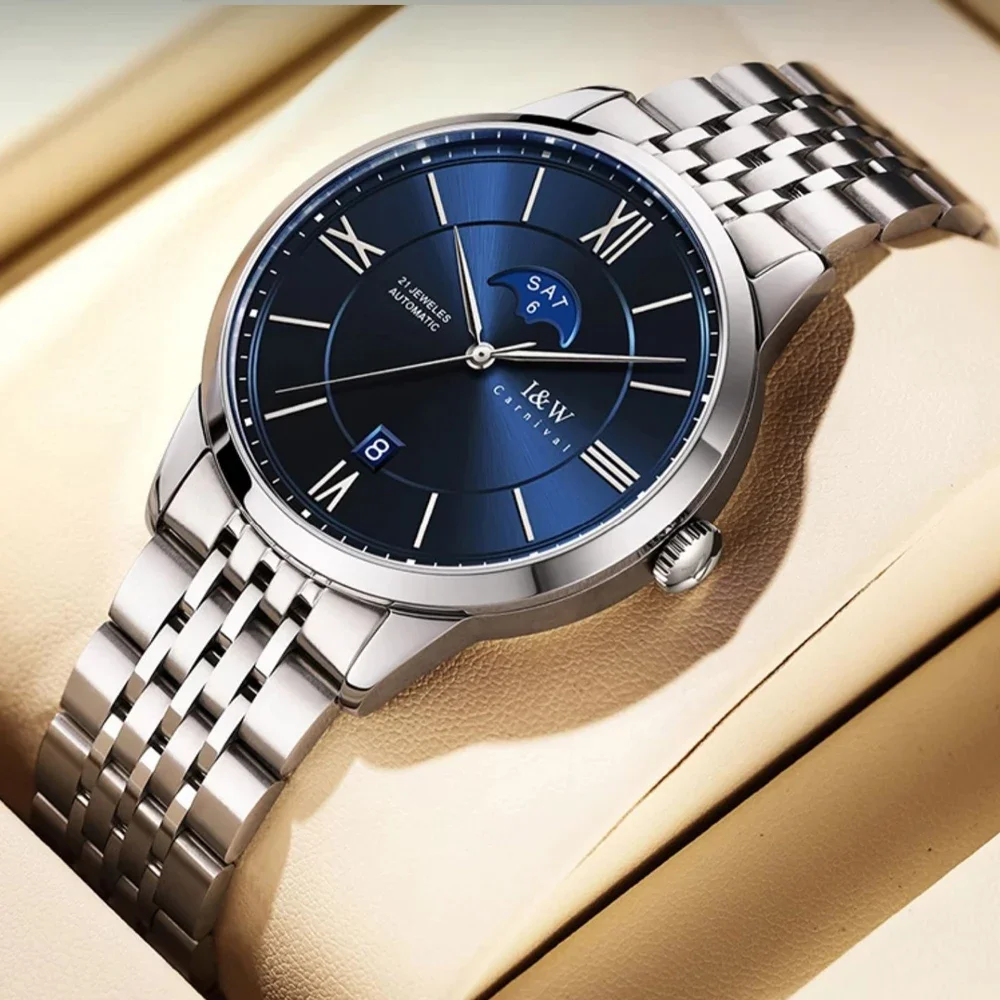 IW Carnival Male Mechanical Wrist Watches Automatic Movement Sapphire Mirror Simple Business Style Waterproofing Watch For Men
