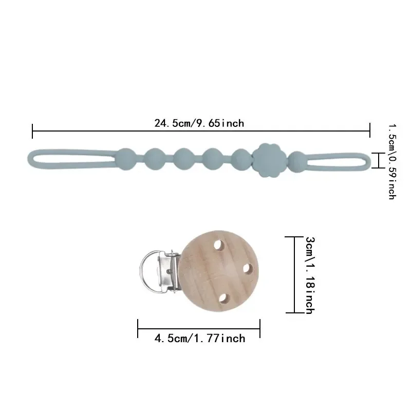 Silikonowy łańcuszek do smoczka dla niemowląt Klipsy do smoczków bez BPA Łańcuszek do ząbkowania dla niemowląt Prezenty dla uroczych akcesoriów dla