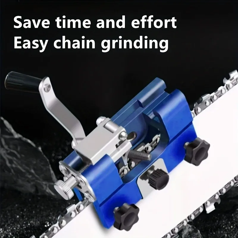 Manual Chainsaw Sharpener Kit – Adjustable Guide, Files for 0.325"/3/8" Pitch, Portable