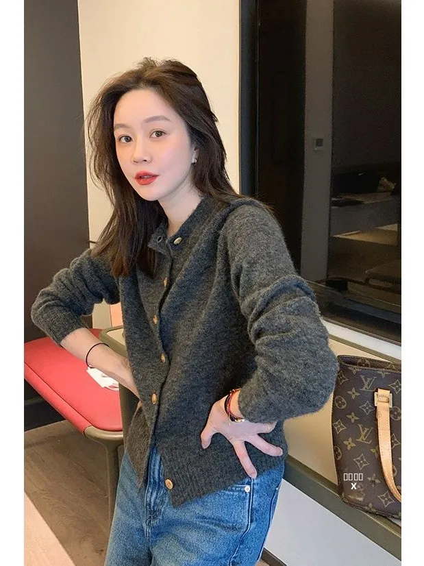 Cardigan ouvert tricoté doux pour femme, haut à la mode, vêtements d'extérieur d'automne, manteau pull confortable et paresseux