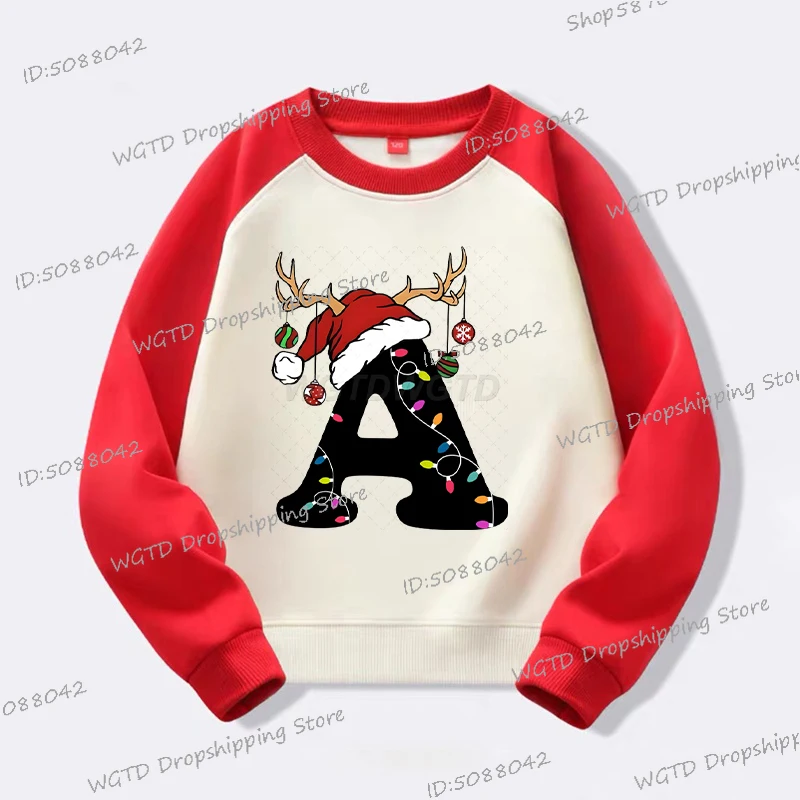 เสื้อสเวตเชิ้ตแขนยาวพิมพ์ลายตัวอักษรคริสต์มาสสุดสนุก สไตล์ลำลอง สำหรับเด็กชายและเด็กหญิง เหมาะสำหรับฤดูใบไม้ร่วงและฤดูหนาว ของขวัญวันคริสต์มาส