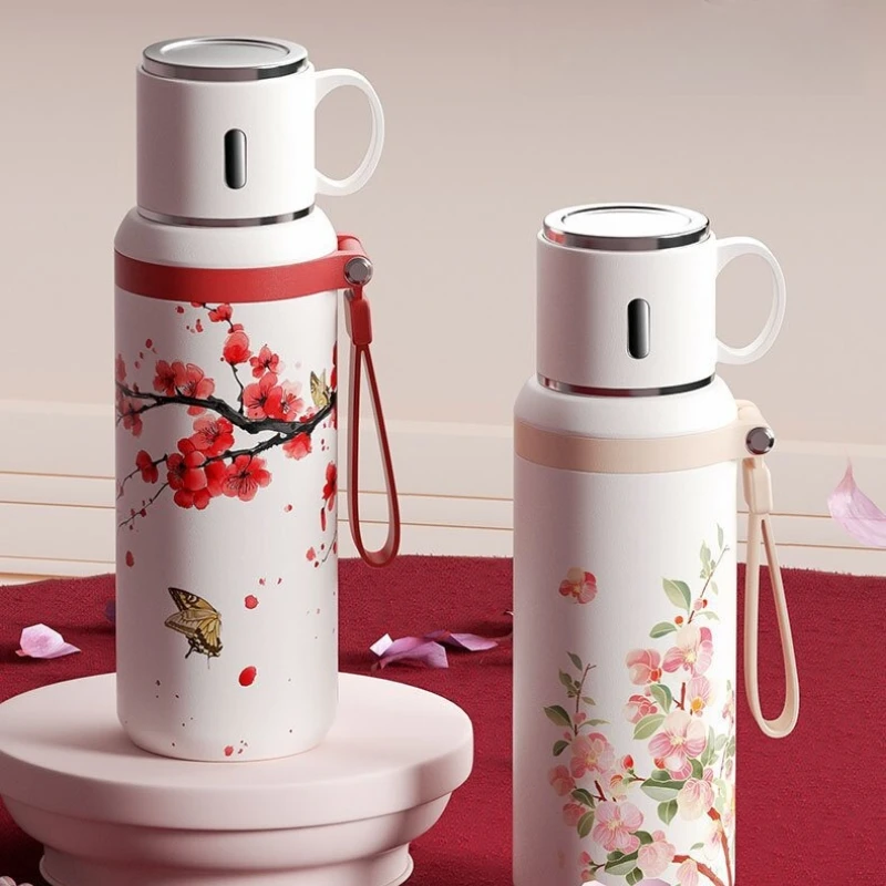 600ml Household Hot Selling Stainless Steel Insulated Bottle Student Anti Fall Tea Cup Large Capacity Outdoor Portable Simple