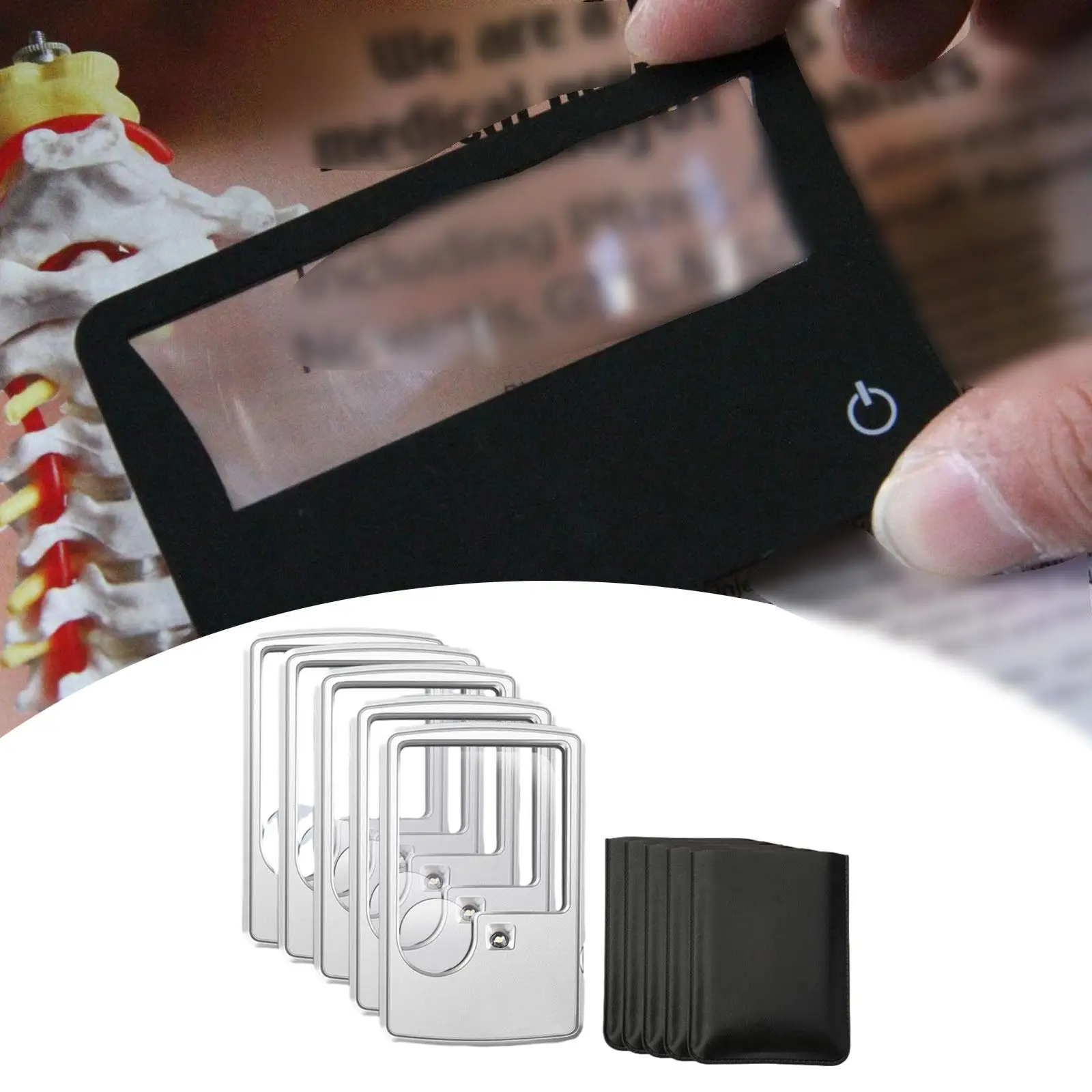 Card Type Magnifier Magnifying Glass for Contracts Travel Reading Fine Print