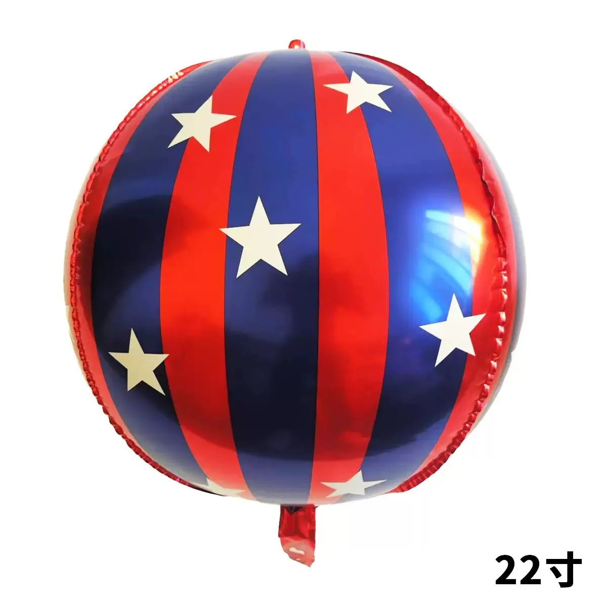 22-Zoll-4D-gestreifter Stern-Aluminiumfolienballon mit roten, blauen, rosa und grünen Kugeln, die in der Luft schweben kann – Detail 8