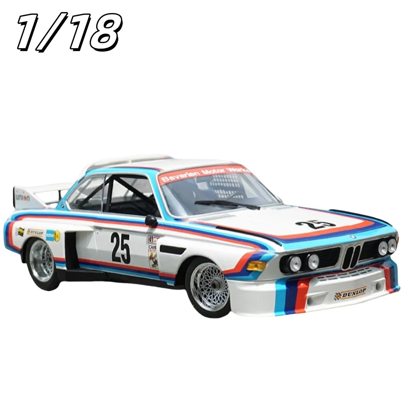 1:18 Original BMW CSL25 BMW 3.0 Rally car alloy model, children's collection of decorative toys, holiday gifts for friends.