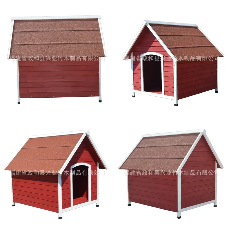 Large Solid Wood Outdoor Dog House Waterproof Rainproof Pet Kennel Shelter for Big Dogs Garden Yard Use