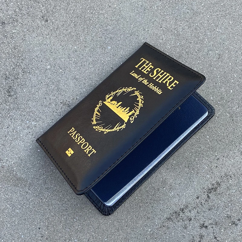 Movie Story Hobbits Passport Covers Pu Leather Passports Wallet Cards Tickets Holder Passport Case Travel Accessories
