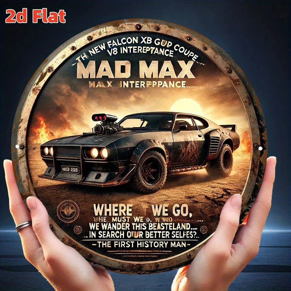 Tin Sign - Vintage Durable Metal Plaque Wall Decor, Mad Max Falcon XB V8 Interceptor Desert Muscle Car Garage Sign Home Office B