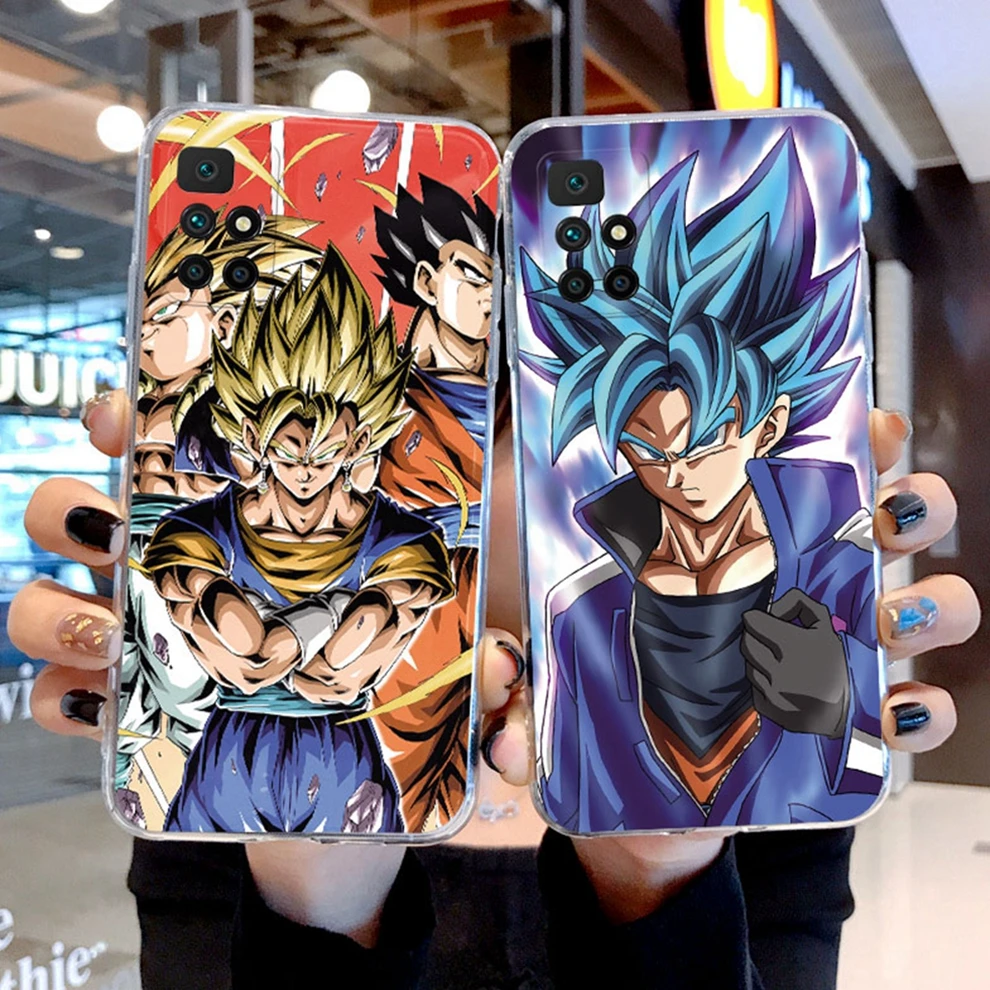 Anime Silicone Case For Xiaomi Redmi 10 2022 Cover Capa Funda Soft Bags Clear for redmi 10 Dragons-Balls Son-Gokus Transparent