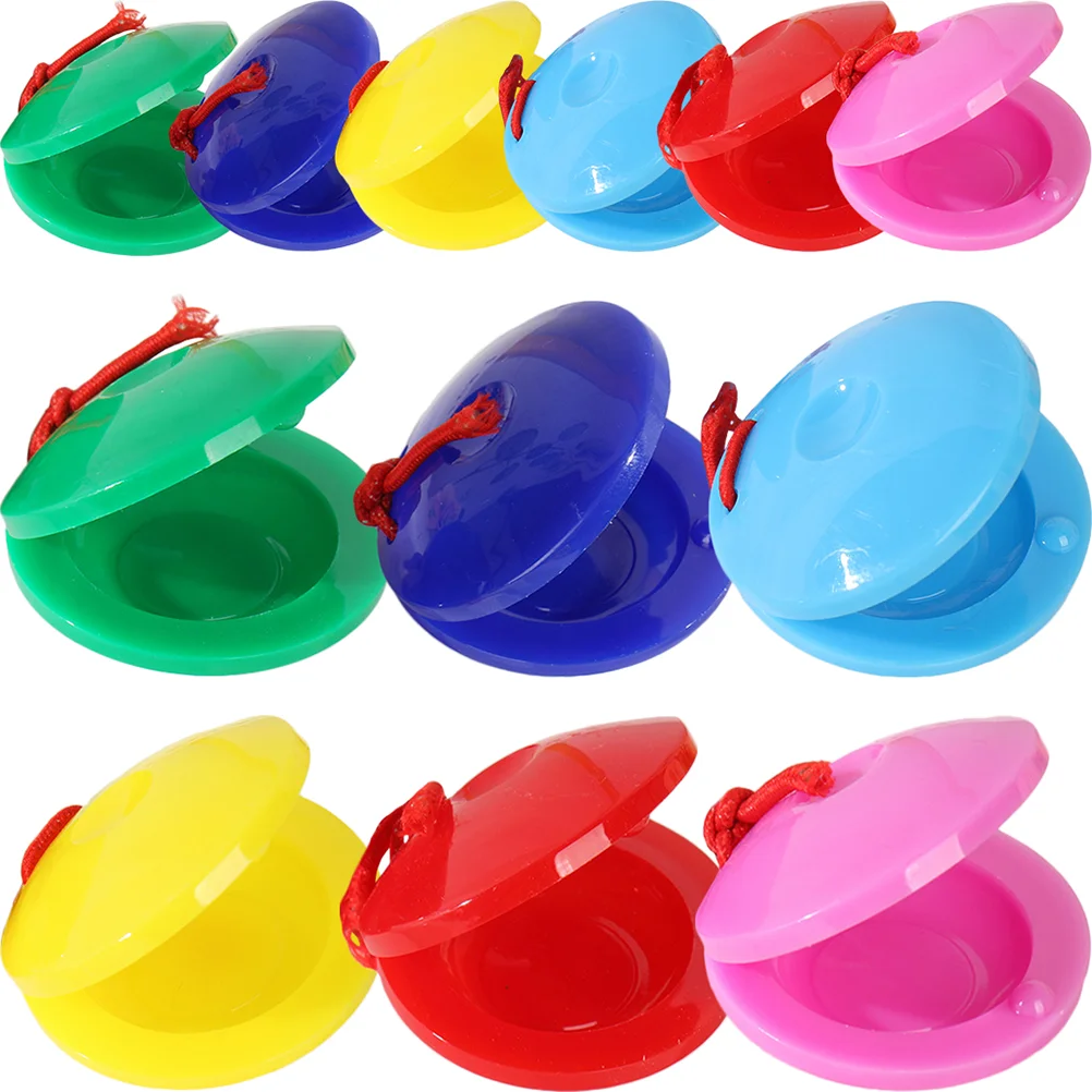 12 Pcs Toy Plastic Lunch Board Kids Percussion Musical Instruments for Toddlers Preschool Castanet Toys Learning