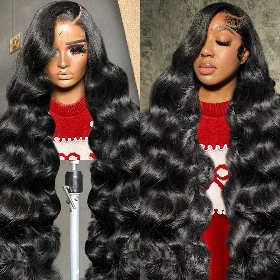 

Dixtefo Body Wave Human Hair Wigs 13x4 HD Lace Frontal Preplucked Water Wave 36 Inches 200 High Density Brazilian Hair For Women