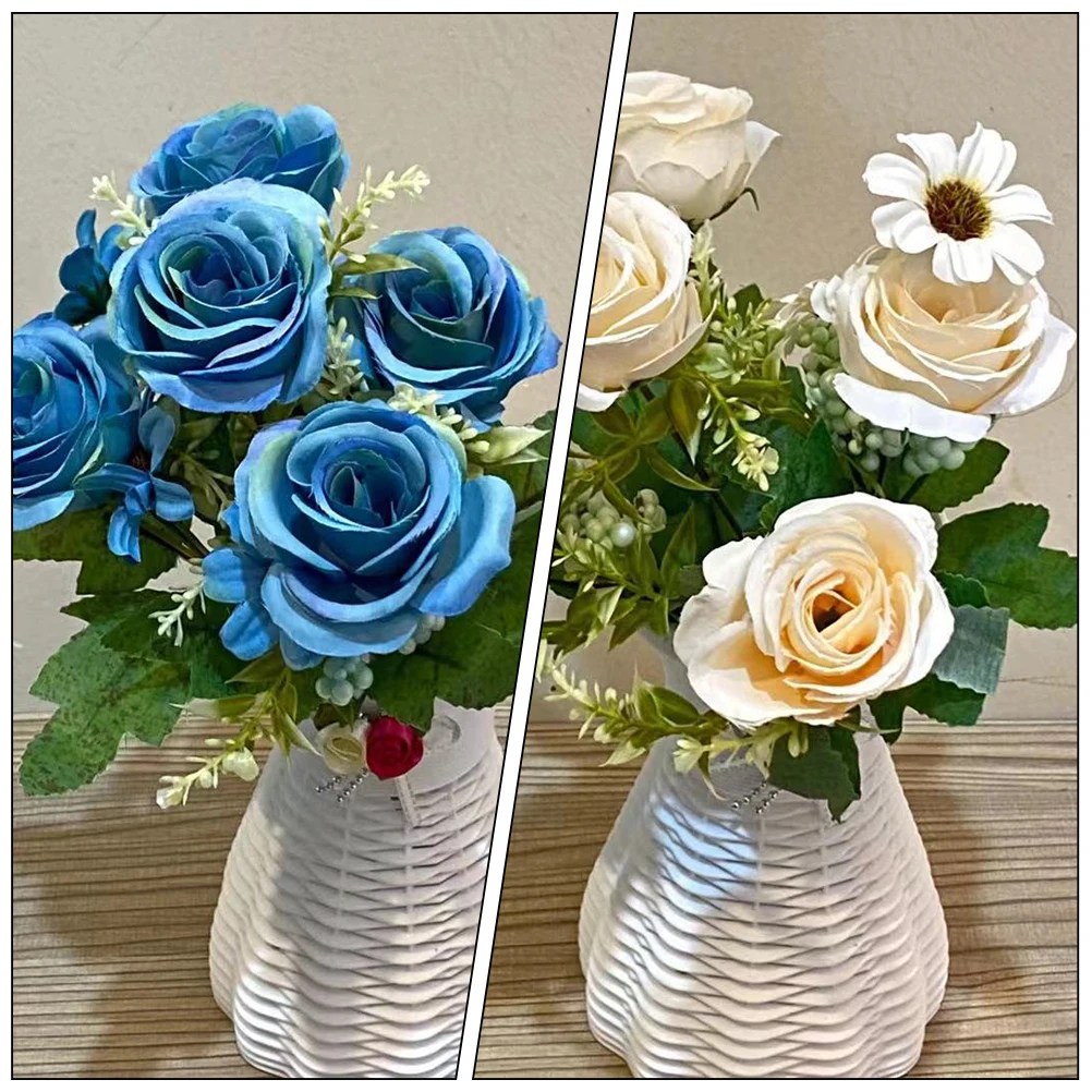 

Realistic Artificial Flower Bouquet Wedding Decor Simulation Roses Floral Arrangement Supply Plastic Bouquet Centerpiece