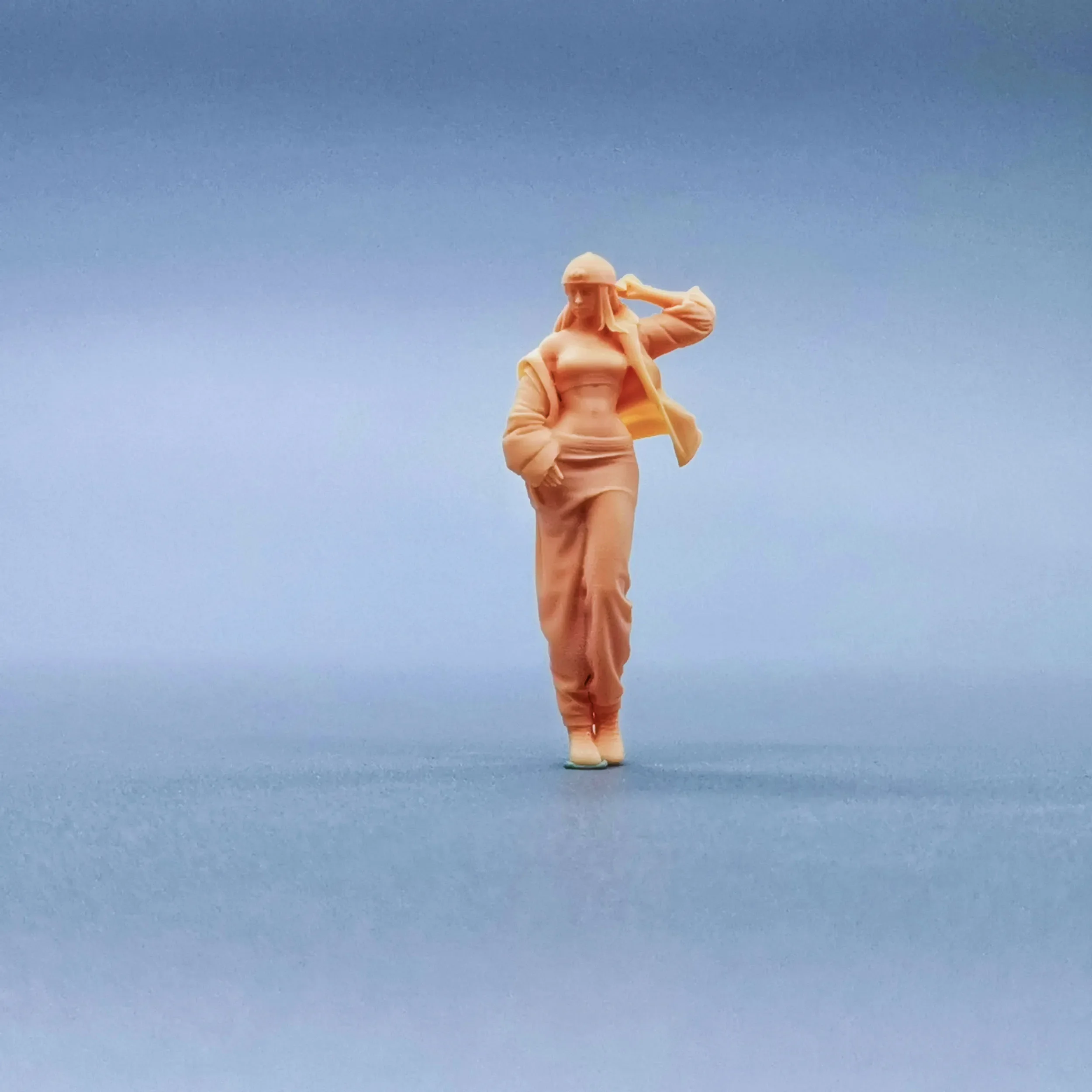 1/64 Figuren Maßstab Modell Harz Mädchen mit freiliegendem Nabel und Hut ungefärbte Miniaturen Diorama handbemalt W133