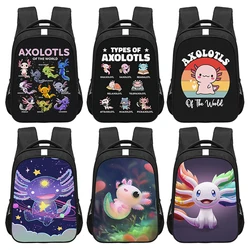 Axolotls of The World zaino per adolescenti Cute Axolotl borse da scuola per bambini borsa per libri zaini per Laptop borse per la conservazione Daypack