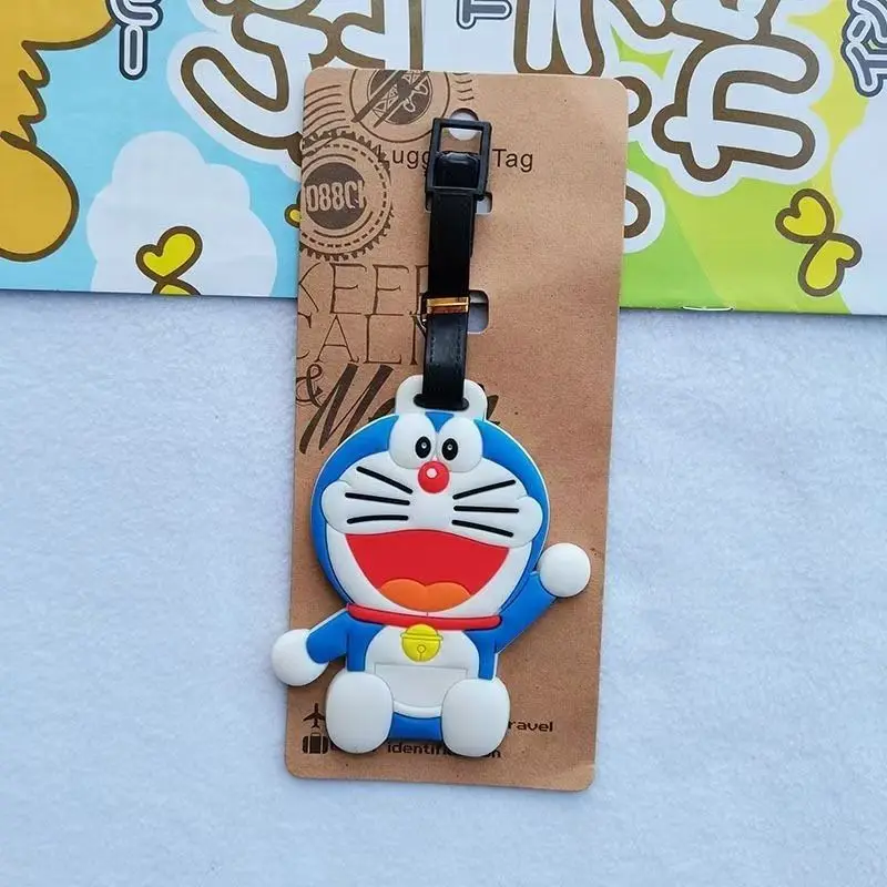 도라에몽 수하물 라벨 패션 휴대용 여행 액세서리 만화 가방 ID 주소 홀더 수하물 태그 탑승 라벨 선물