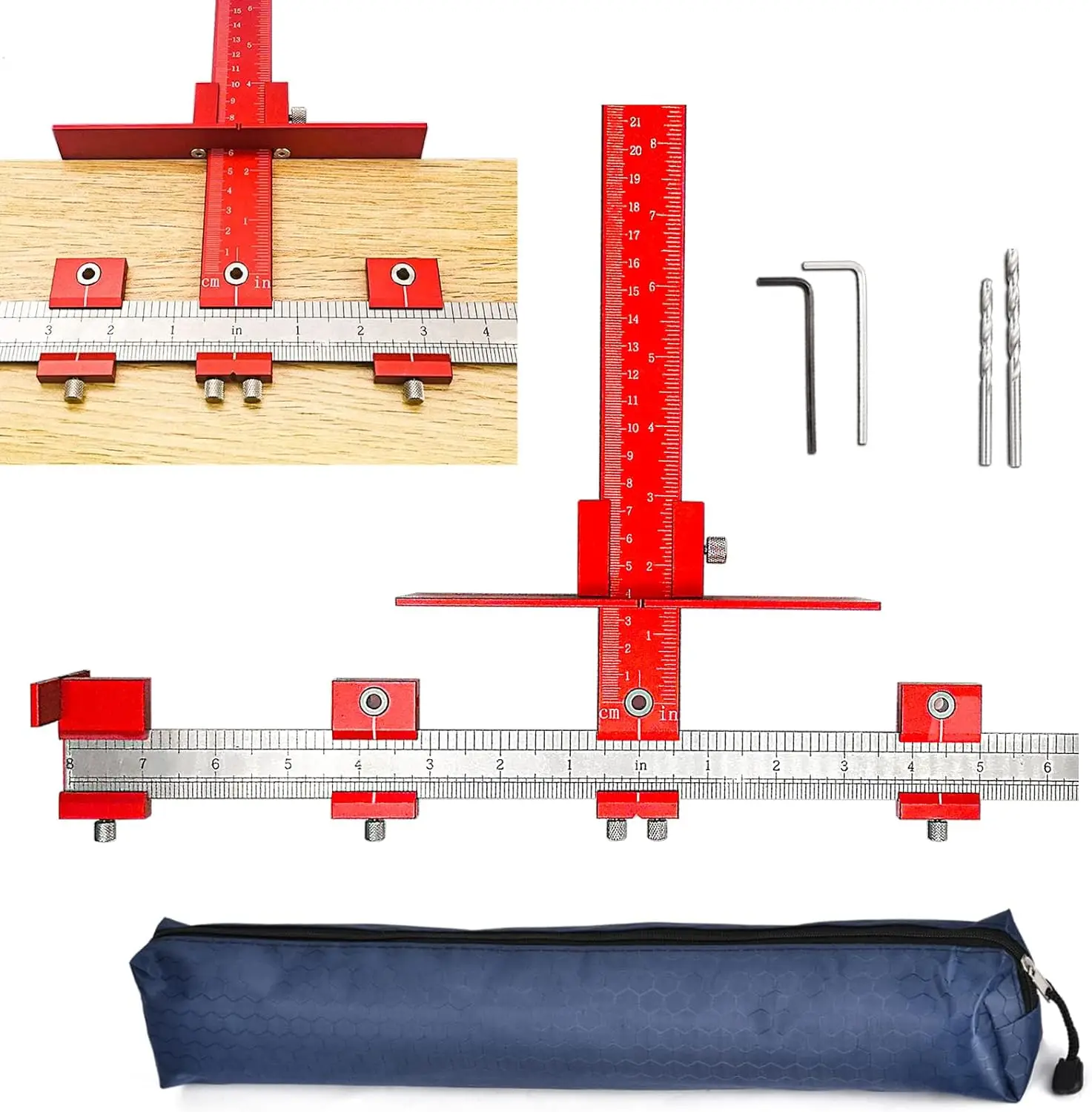 

2023 Φ5mm& Φ4mm Drilling Guide Cabinet Pull Jig, Hardware Mounting Template, Jig for Cabinet Doors Knob/Drawer Pull Mounting