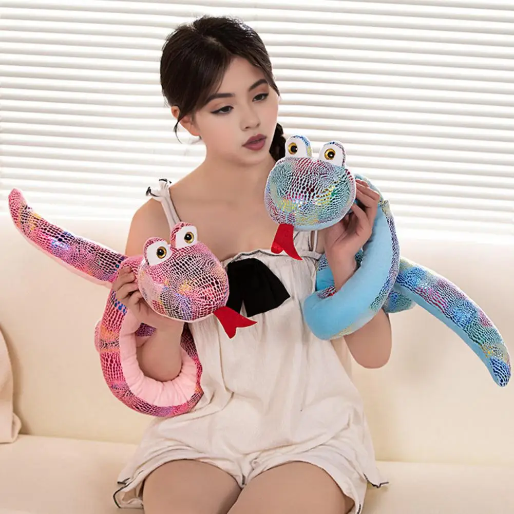 Cute Snake Doll Colorful Snake Plush Toy Stuffed Spoof Joke Soft Doll Home Decor Gift for Kids 120/160cm Funny Year for Children