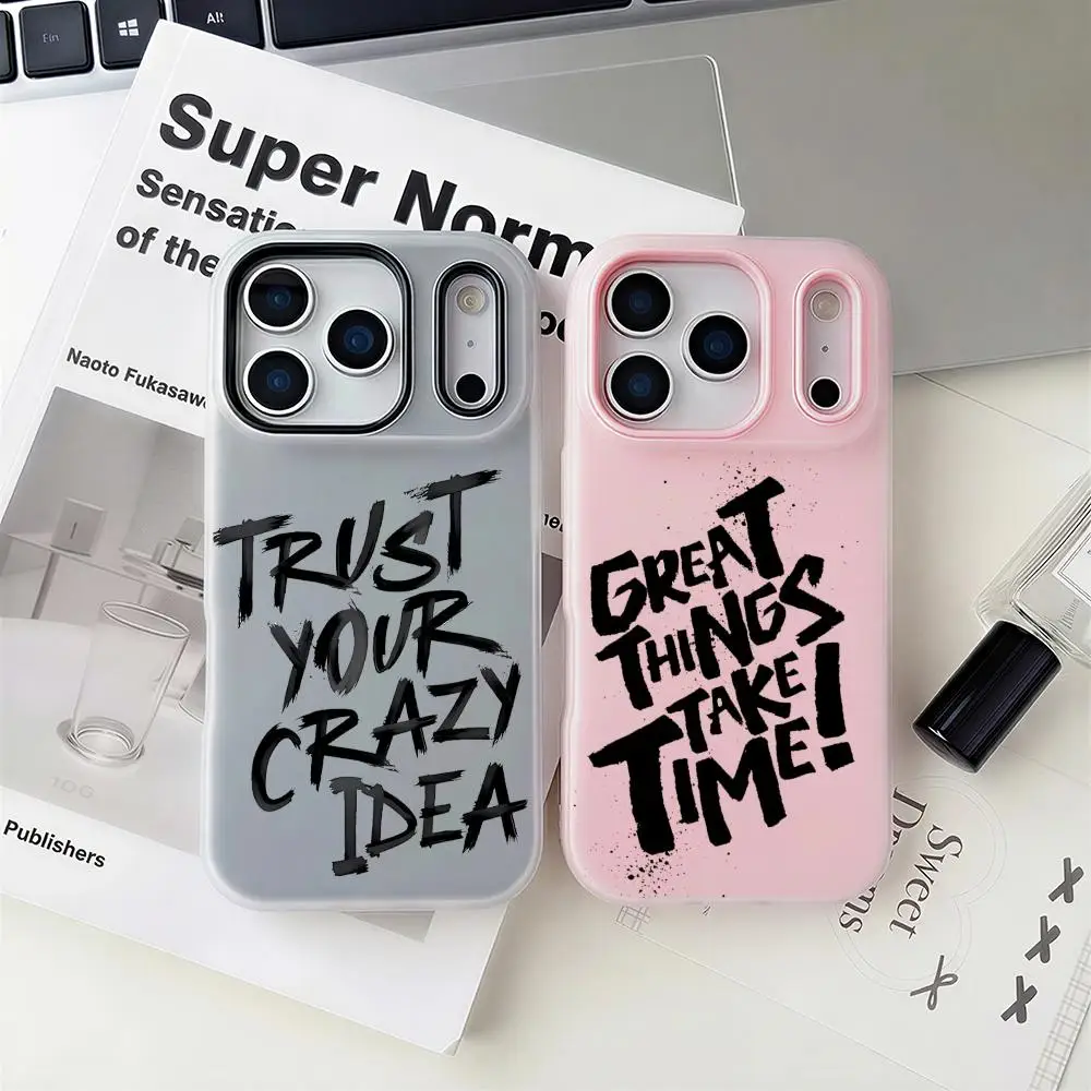 

Чехол для телефона «Encourage yourself» 2-в-1: съемный прозрачный чехол с отделением для карт и фотографий для iPhone 12-17